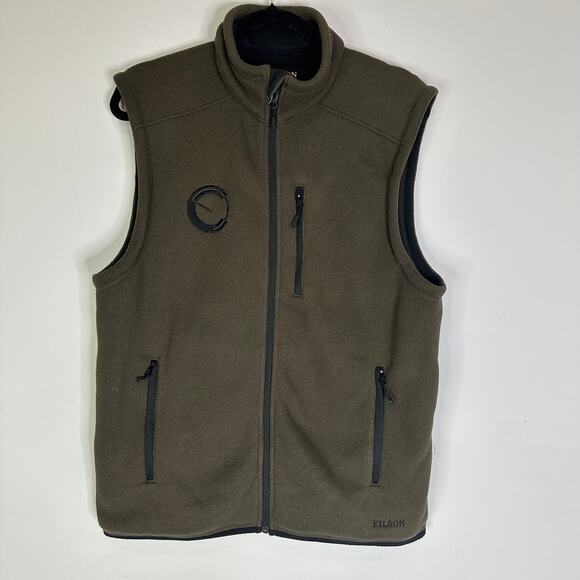 Filson Ridgeway Fleece Vest Men’s Medium Green - Picture 1 of 8